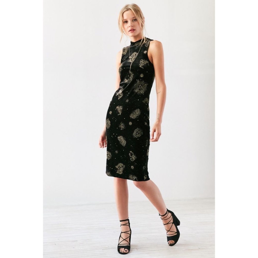 NWT Velvet Mock-Neck Midi Dress
